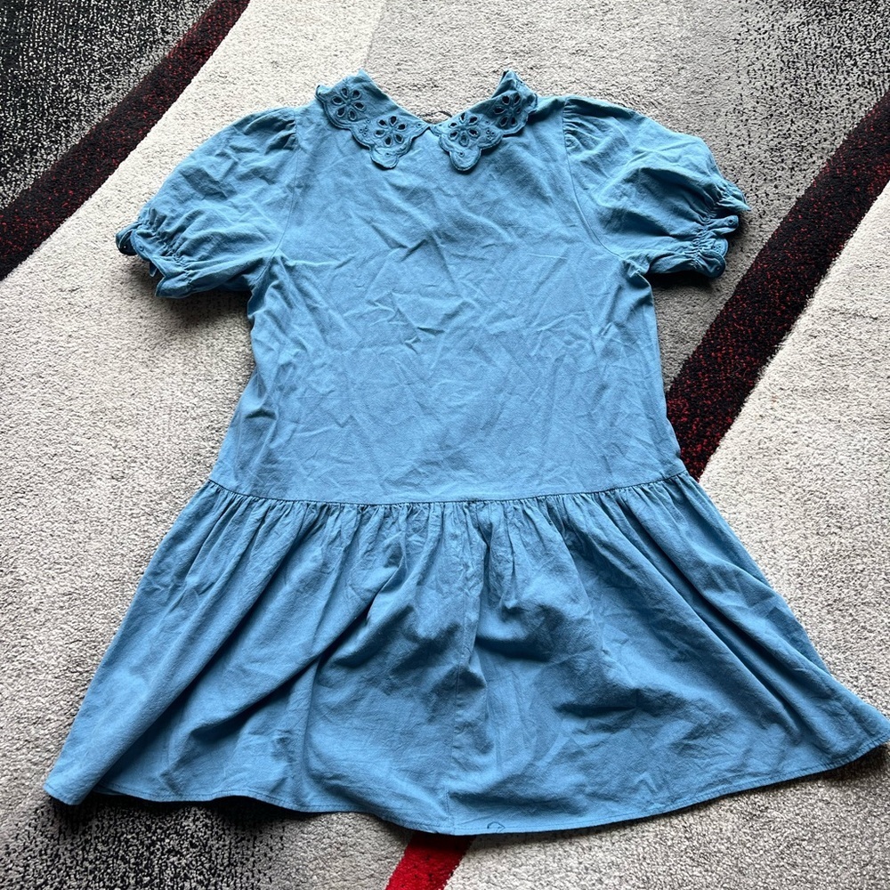 Tuckernuck Pomander Place French Blue Eyelet Babydoll Mini Dress - Picture 6 of 6
